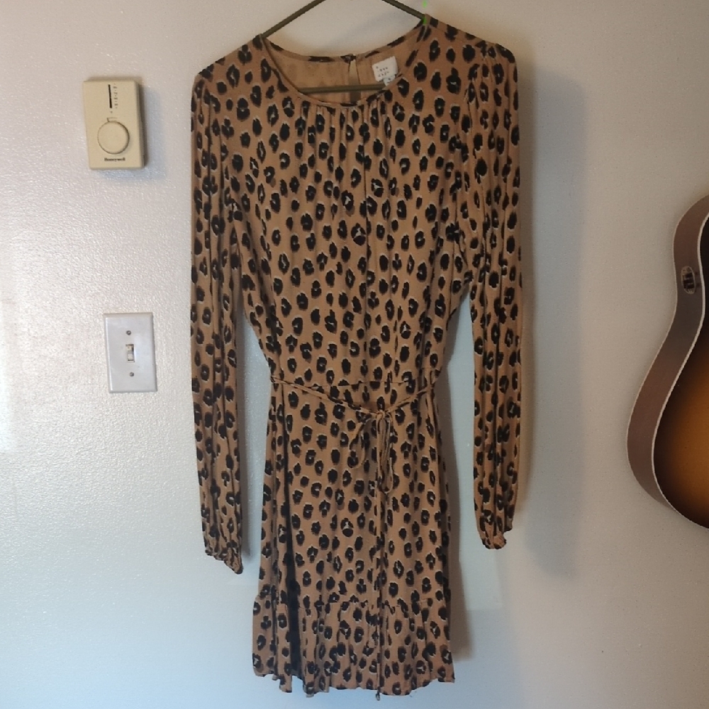 A New Day Tan and Black Animal Print Dress